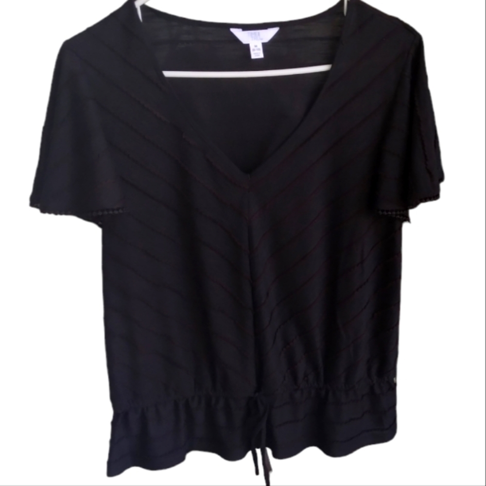 Time And Tru Women's Blouse Size M 8-10 Black